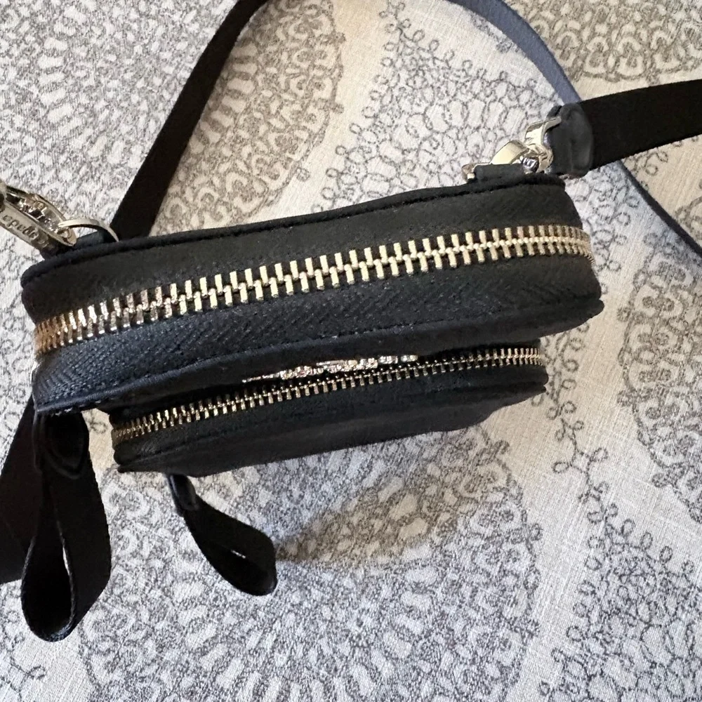 kate spade Black Compact Crossbody Phone Bag with Gold Logo - Picture 4 of 6
